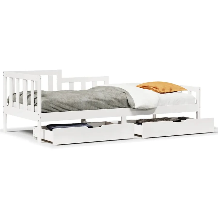 Lit de jour avec tiroirs sans matelas 90x190 cm bois massif - 2