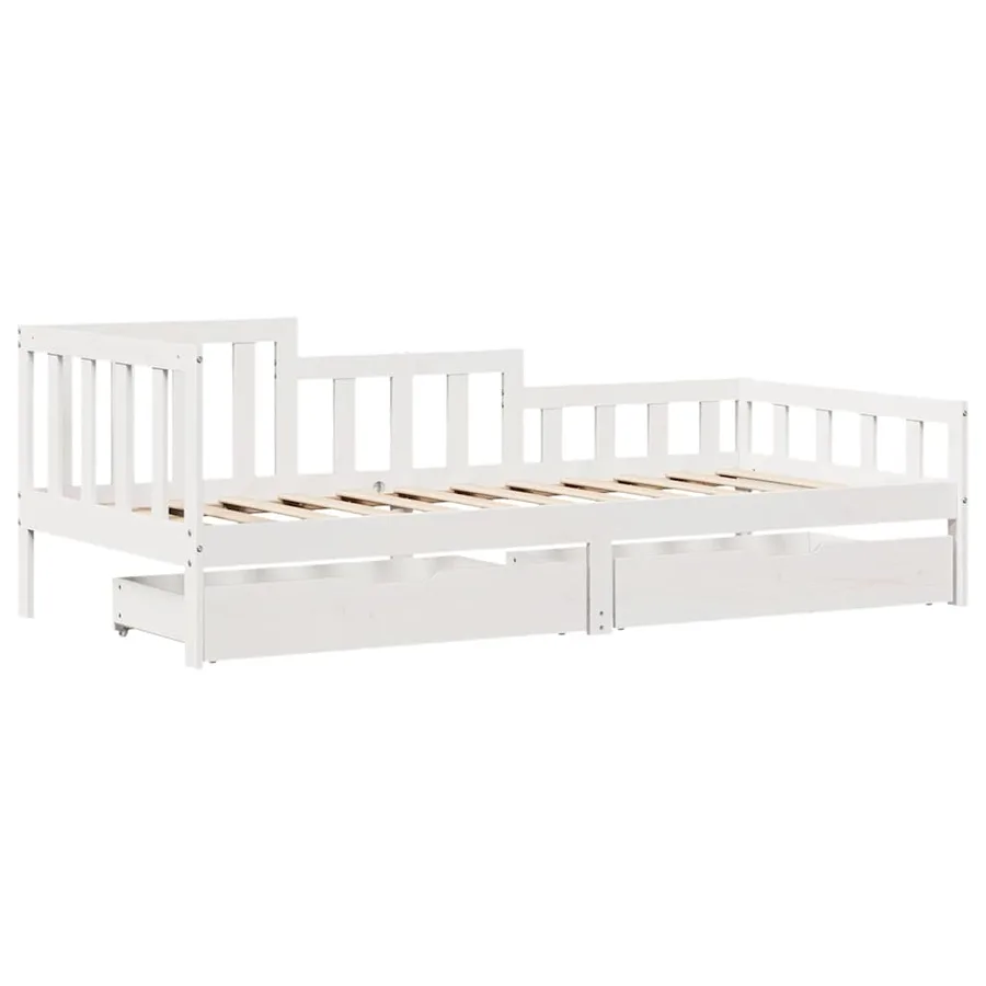Lit de jour avec tiroirs sans matelas 90x190 cm bois massif - 3