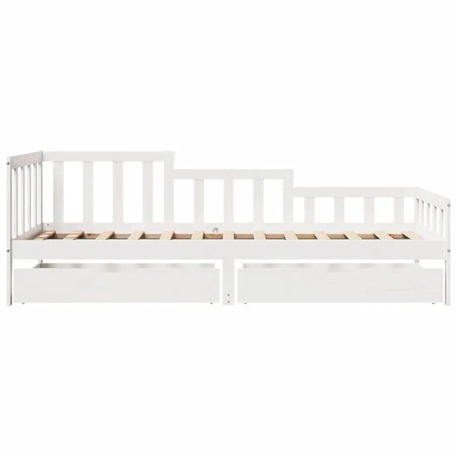 Lit de jour avec tiroirs sans matelas 90x190 cm bois massif - 4