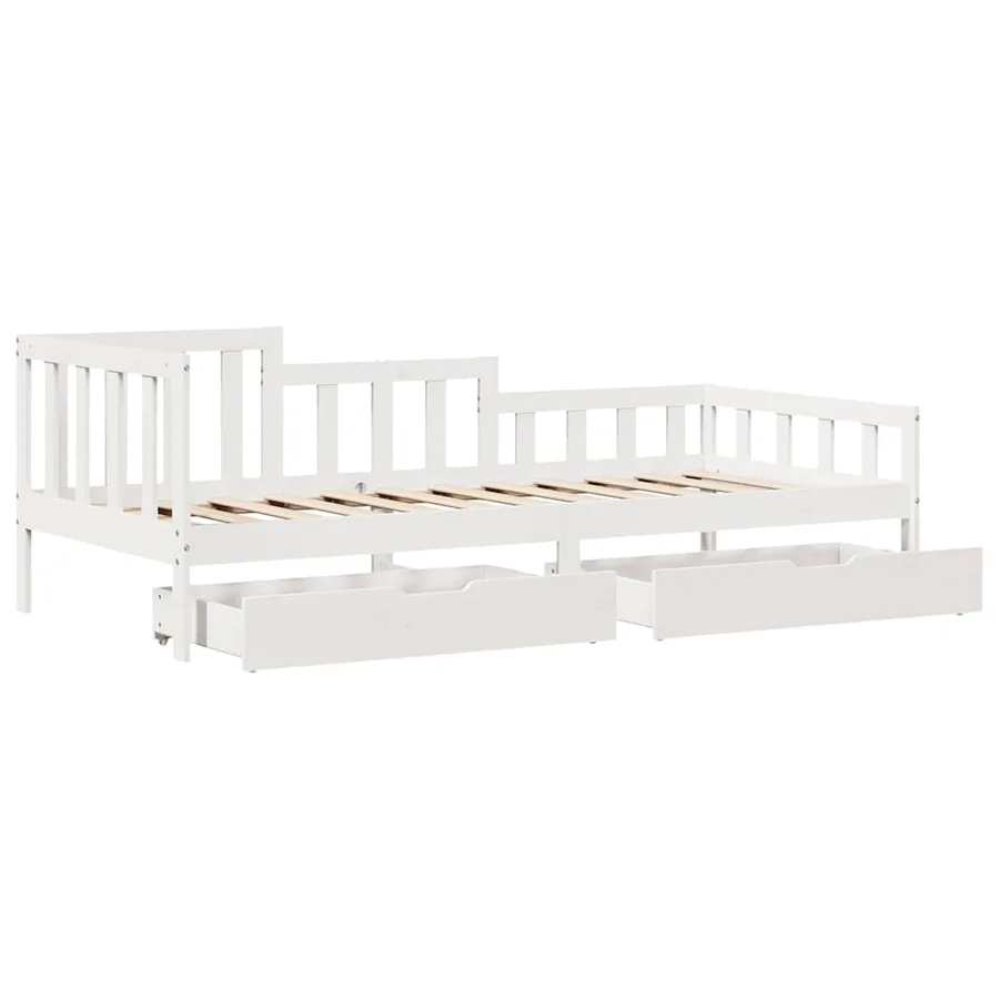 Lit de jour avec tiroirs sans matelas 90x190 cm bois massif - 5