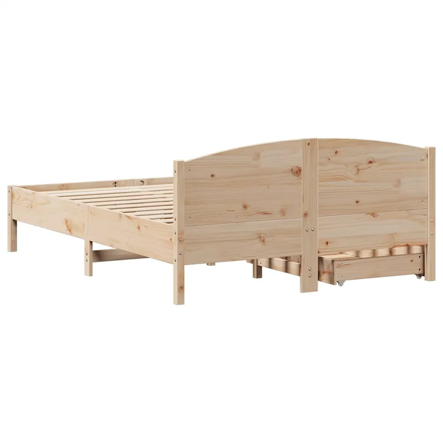 Cadre de lit sans matelas 135x190 cm bois de pin massif - 8