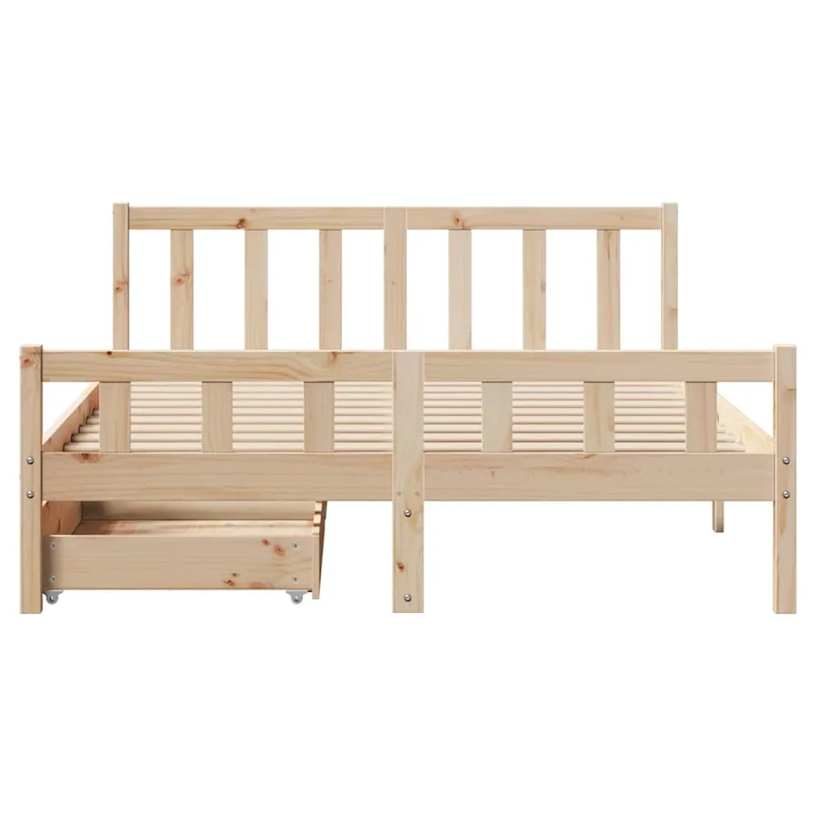 Cadre de lit sans matelas 120x190 cm bois de pin massif - 4