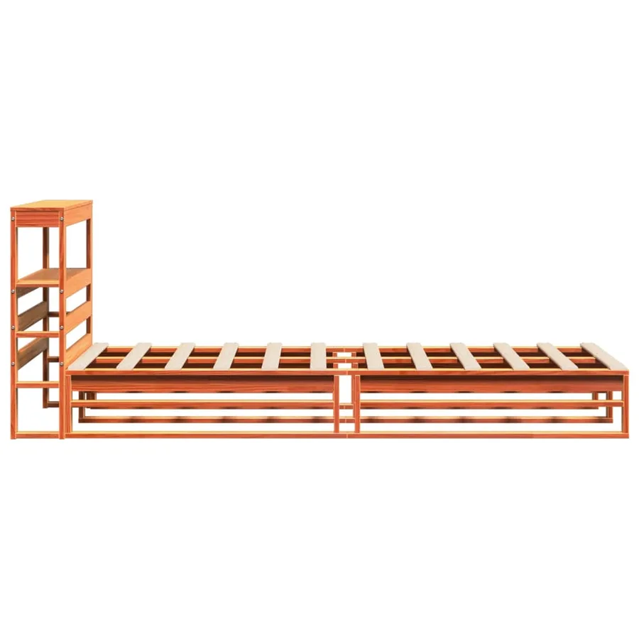 Cadre de lit sans matelas cire marron 100x200cm bois pin massif - 7