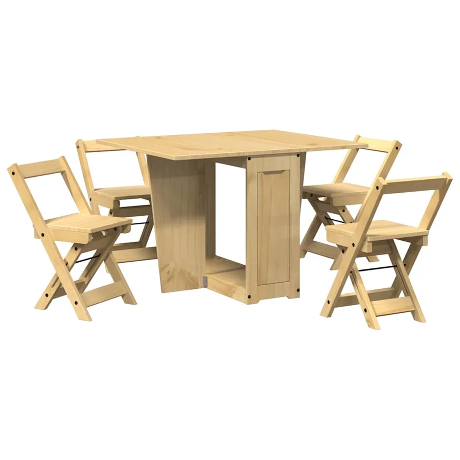 Ensemble à manger papillon 5 pcs Corona pliable cire marron pin - 2