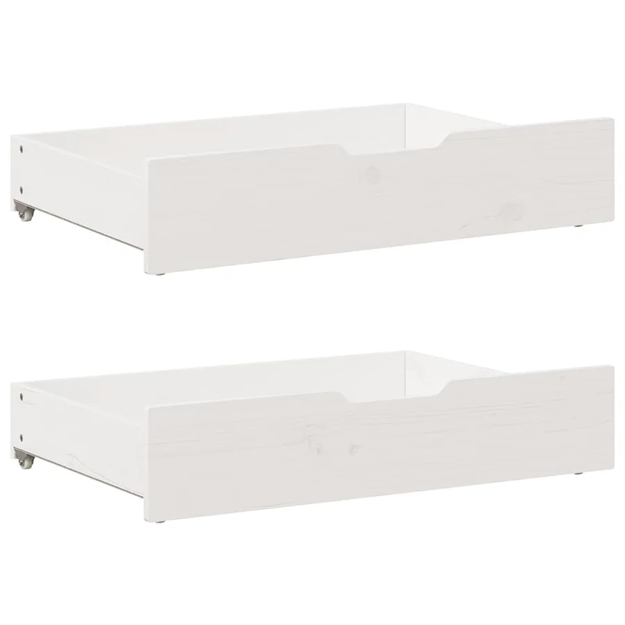 Cadre de lit sans matelas blanc 135x190 cm bois de pin massif - 6