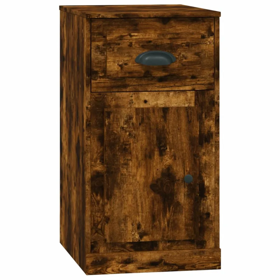 Armoire latérale avec tiroir chêne fumé 40x50x75 cm - 2