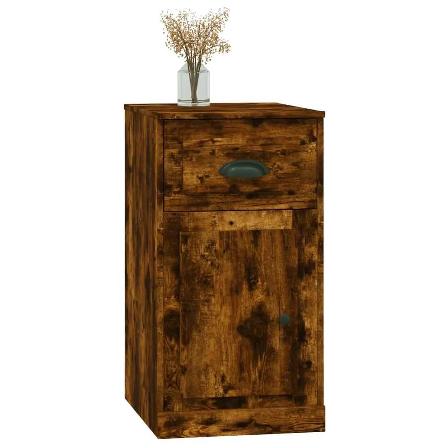 Armoire latérale avec tiroir chêne fumé 40x50x75 cm - 4