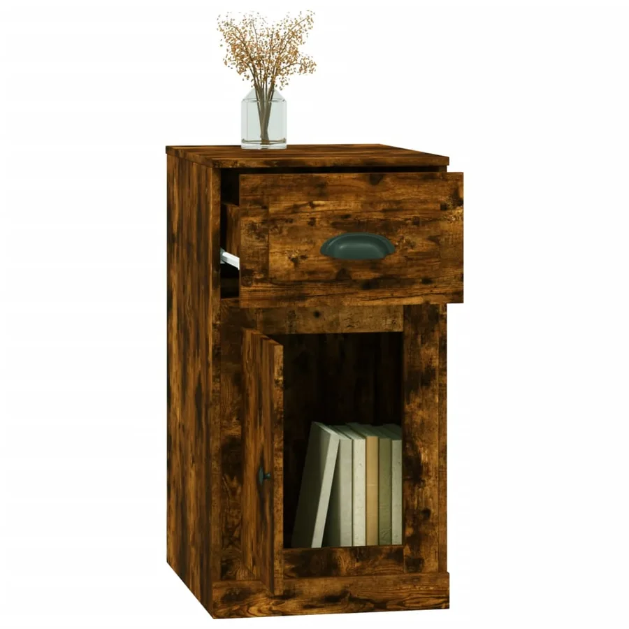 Armoire latérale avec tiroir chêne fumé 40x50x75 cm - 5