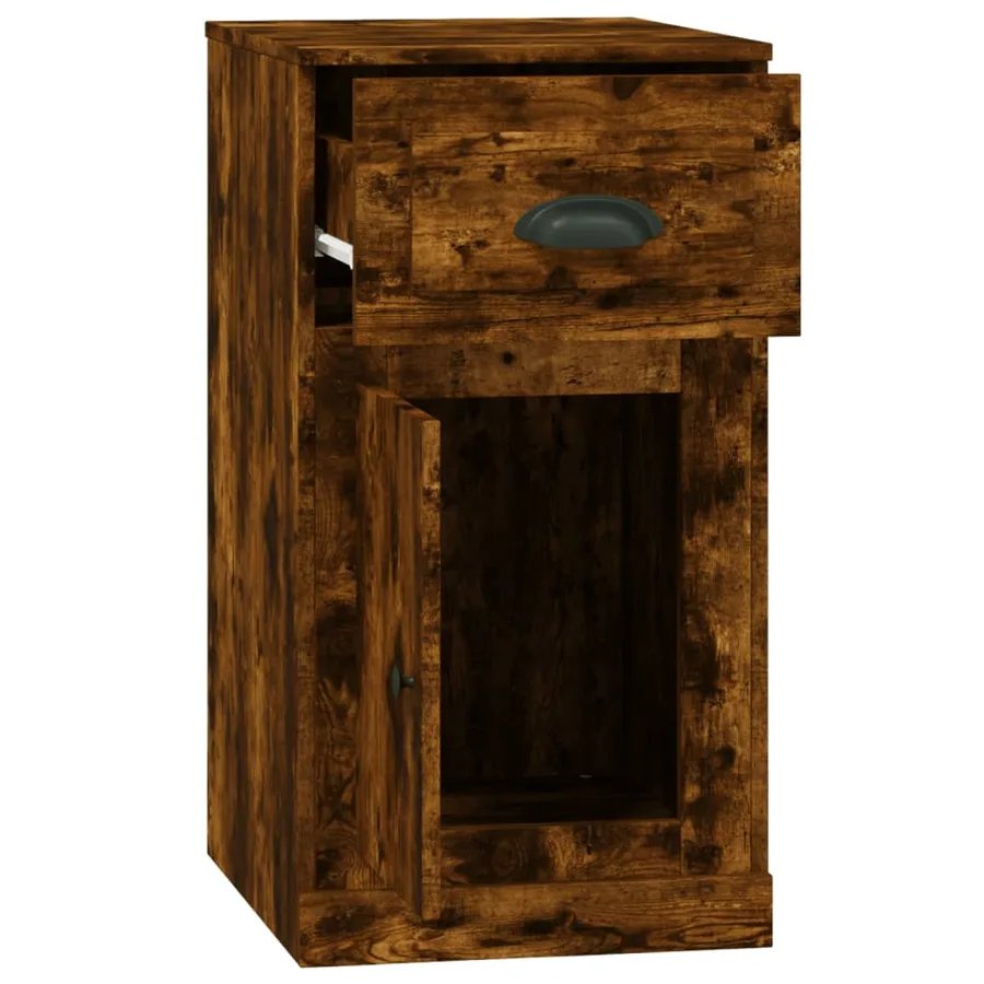 Armoire latérale avec tiroir chêne fumé 40x50x75 cm - 8