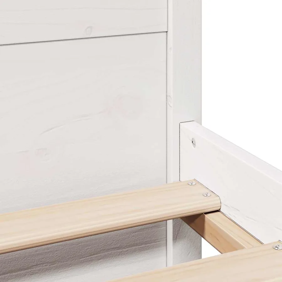 Cadre de lit sans matelas blanc 90x190 cm bois de pin massif - 10