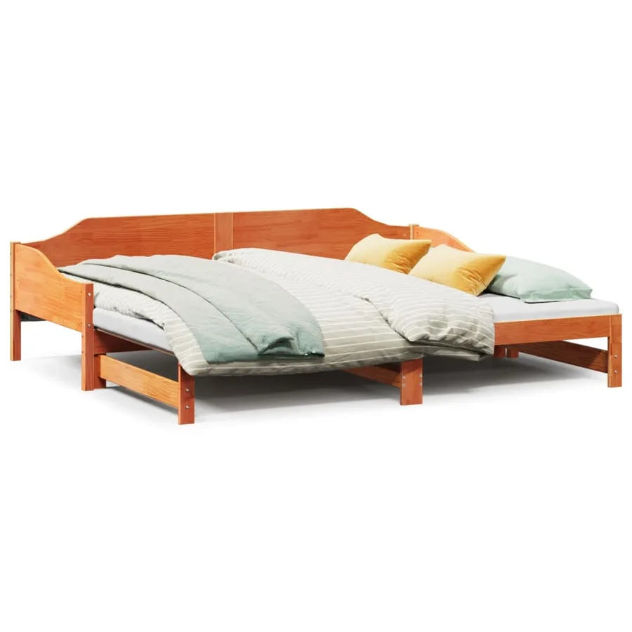 Lit de jour et lit gigogne sans matelas 90x190 cm bois massif - 2