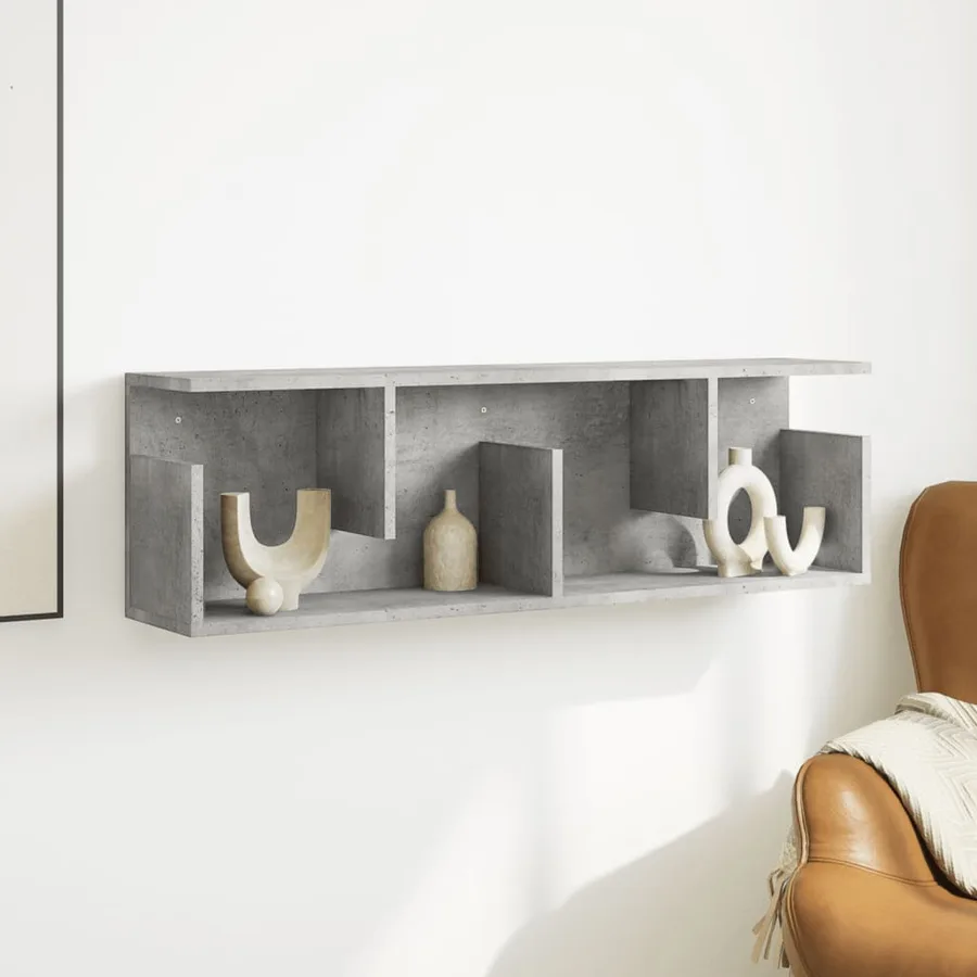 Armoire murale 100x20x30 cm gris béton bois d'ingénierie - 3