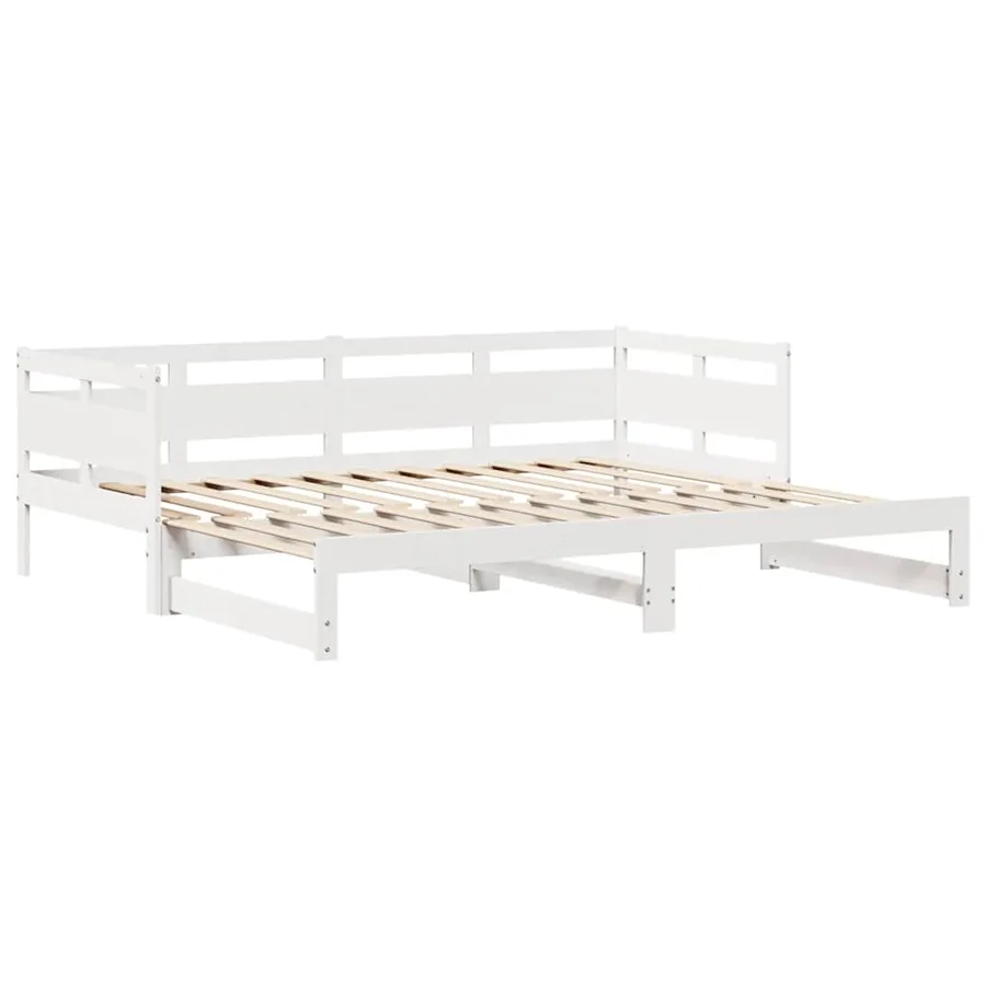 Lit de jour avec gigogne et tiroirs sans matelas blanc 80x200cm - 5
