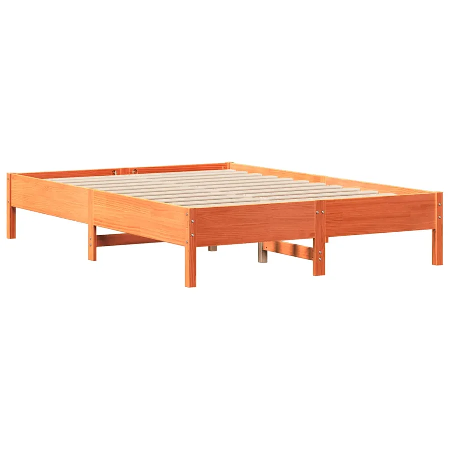 Cadre de lit sans matelas cire marron 140x190cm bois pin massif - 5
