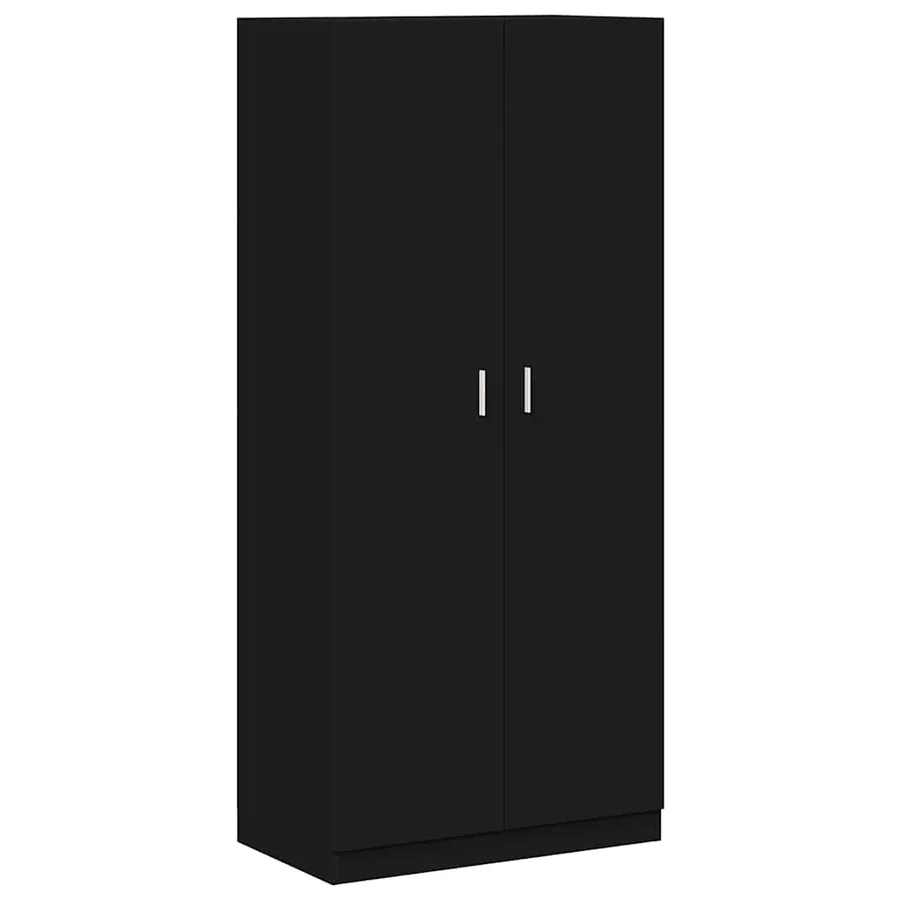 Garde-robe Noir 90x52x200 cm Bois d’ingénierie - 2