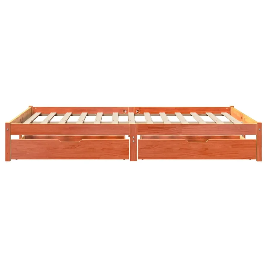 Cadre de lit sans matelas cire marron 120x190cm bois pin massif - 5