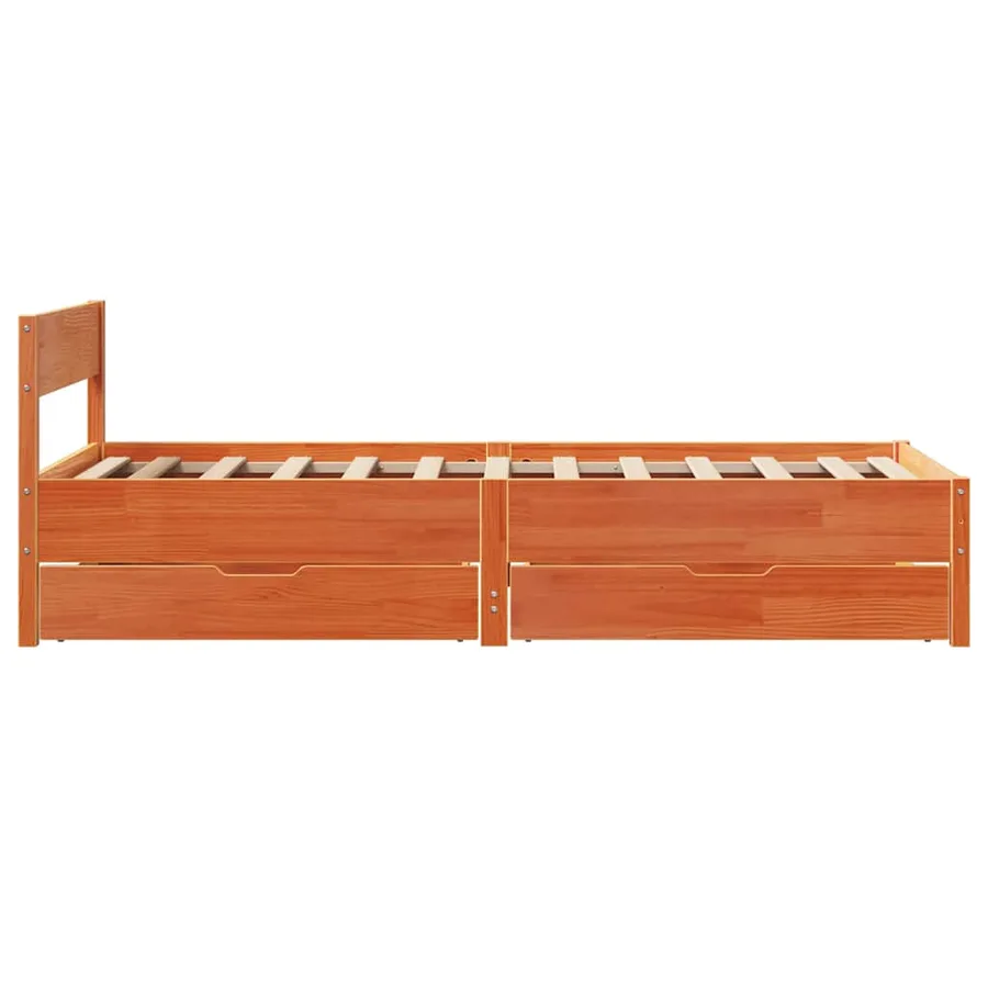 Cadre de lit sans matelas cire marron 90x190 cm bois pin massif - 7