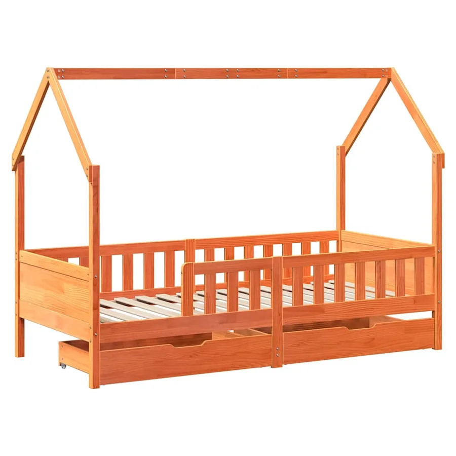 Cadre de lit enfants avec tiroirs sans matelas 90x190 cm bois - 3