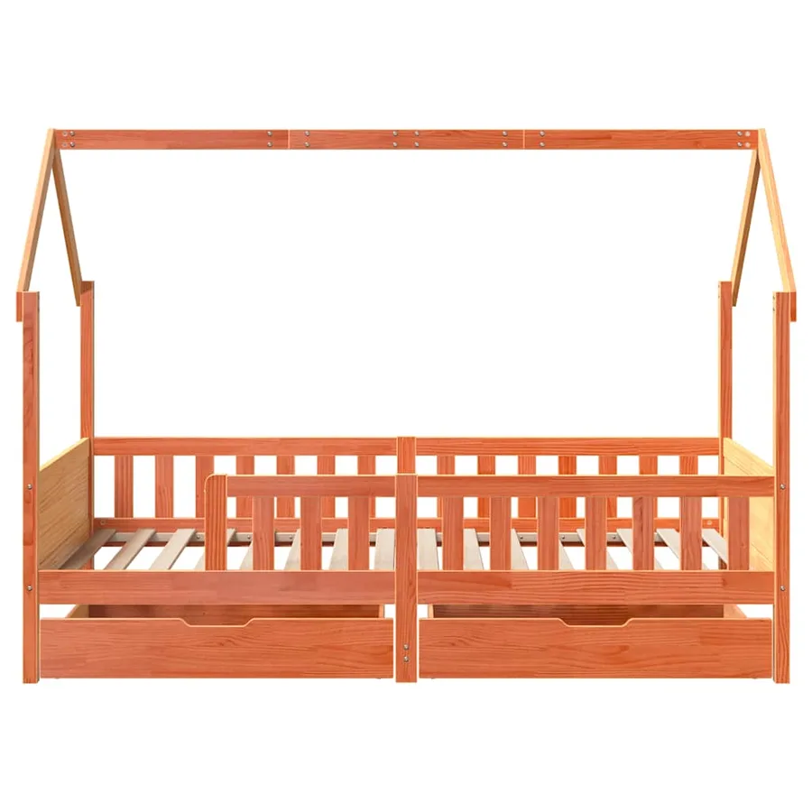 Cadre de lit enfants avec tiroirs sans matelas 90x190 cm bois - 4