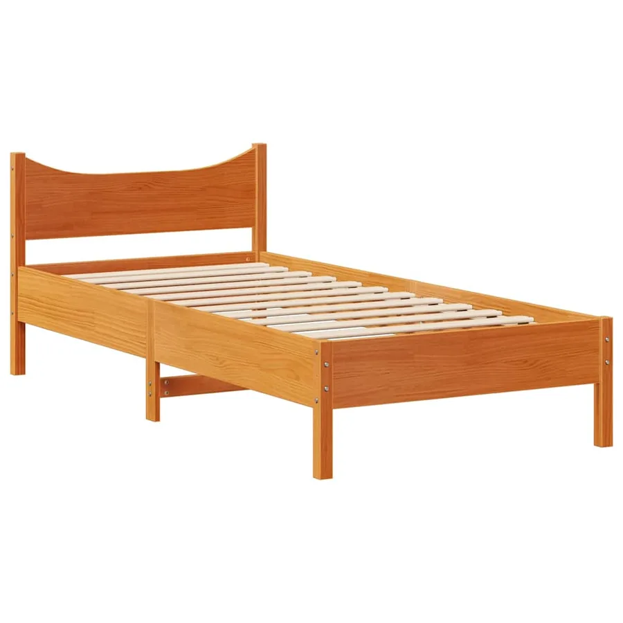 Cadre de lit avec tiroirs cire marron 75x190 cm bois pin massif - 5