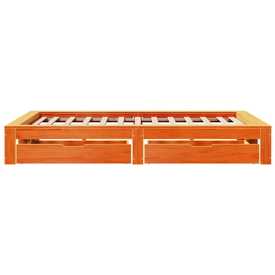 Cadre de lit sans matelas cire marron 120x190cm bois pin massif - 7
