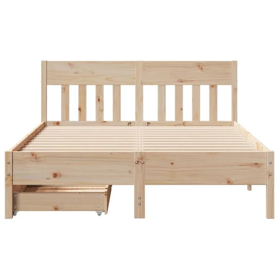 Cadre de lit sans matelas 120x200 cm bois de pin massif - 4