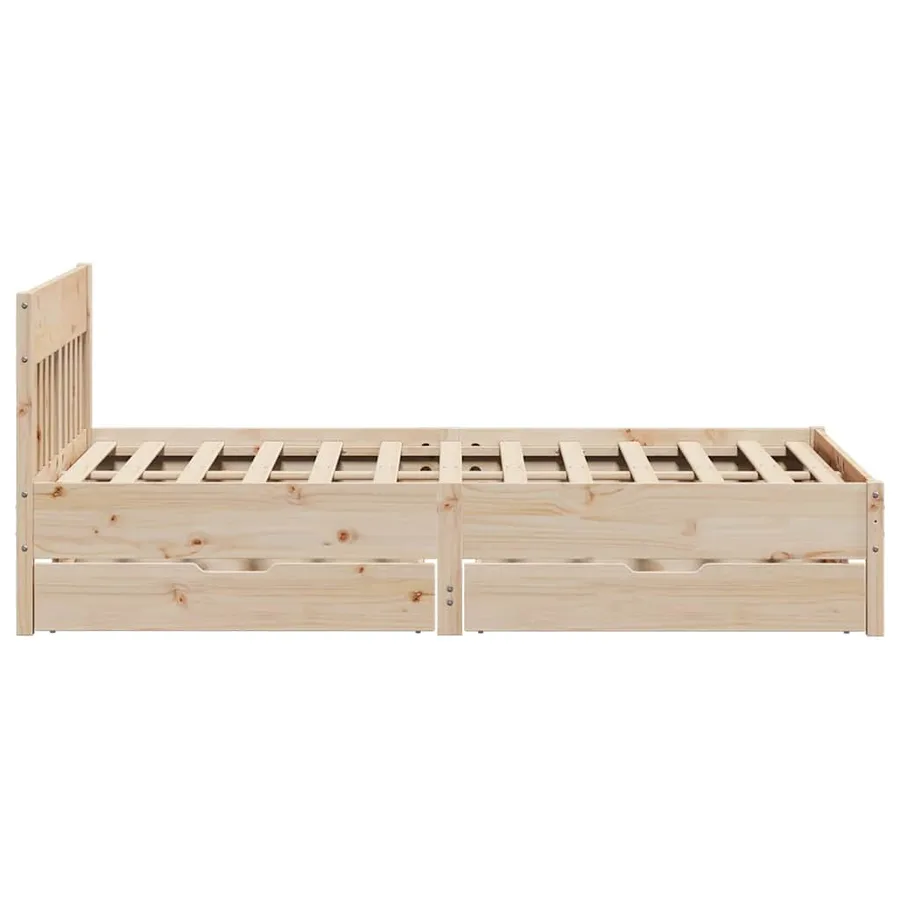 Cadre de lit sans matelas 120x200 cm bois de pin massif - 7