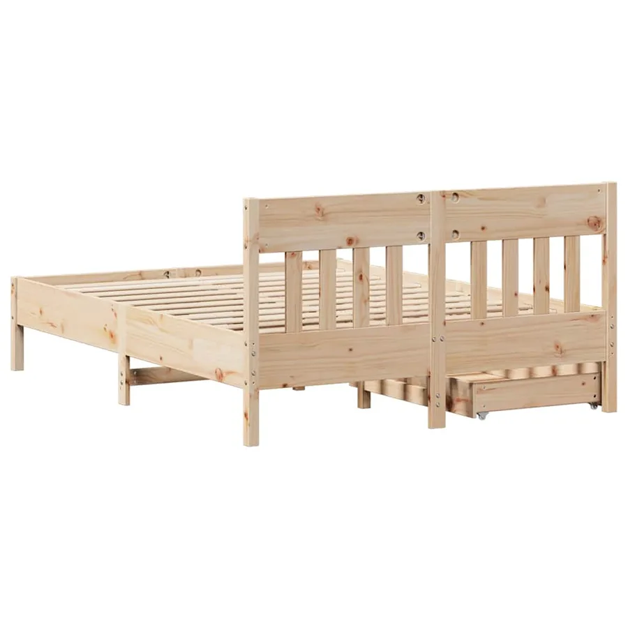 Cadre de lit sans matelas 120x200 cm bois de pin massif - 8