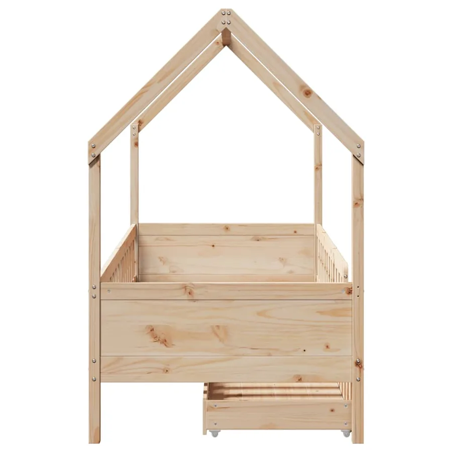 Cadre de lit enfants avec tiroirs sans matelas 80x200 cm bois - 7