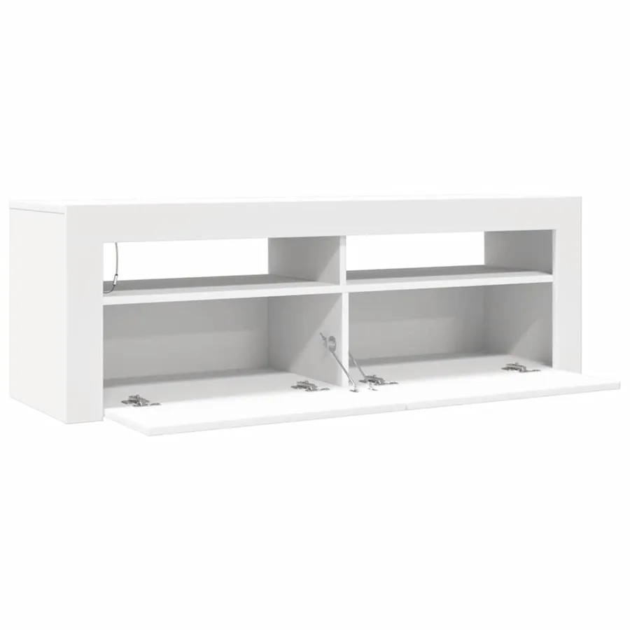 Meuble TV avec lumières LED blanc 120x35x40 cm - 10