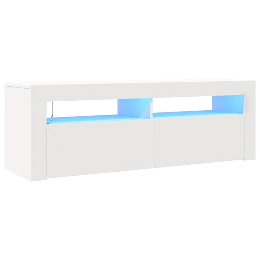 Meuble TV avec lumières LED blanc 120x35x40 cm - 2