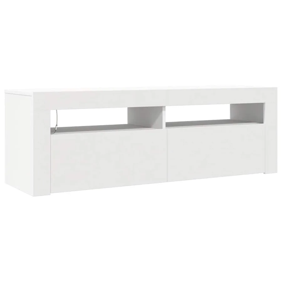 Meuble TV avec lumières LED blanc 120x35x40 cm - 3
