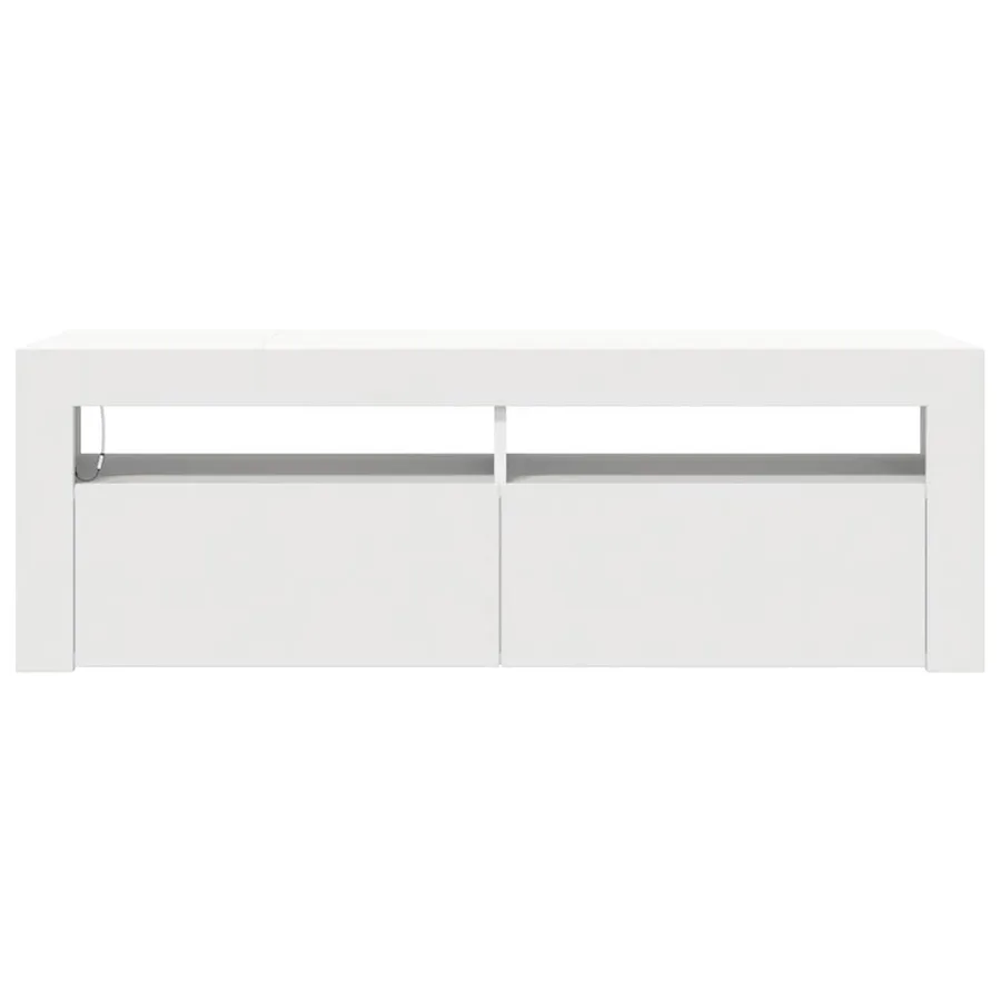 Meuble TV avec lumières LED blanc 120x35x40 cm - 8