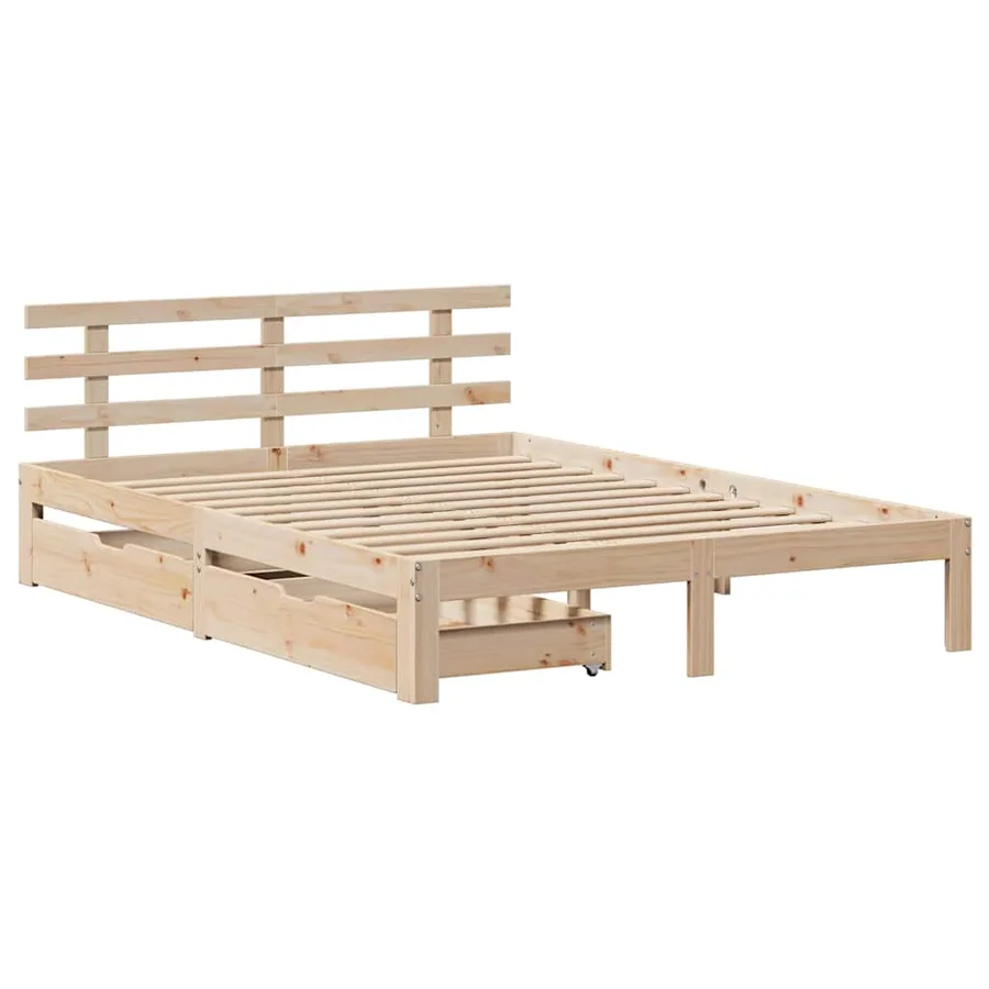 Cadre de lit avec tiroirs sans matelas 135x190 cm - 3