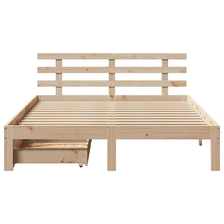 Cadre de lit avec tiroirs sans matelas 135x190 cm - 4