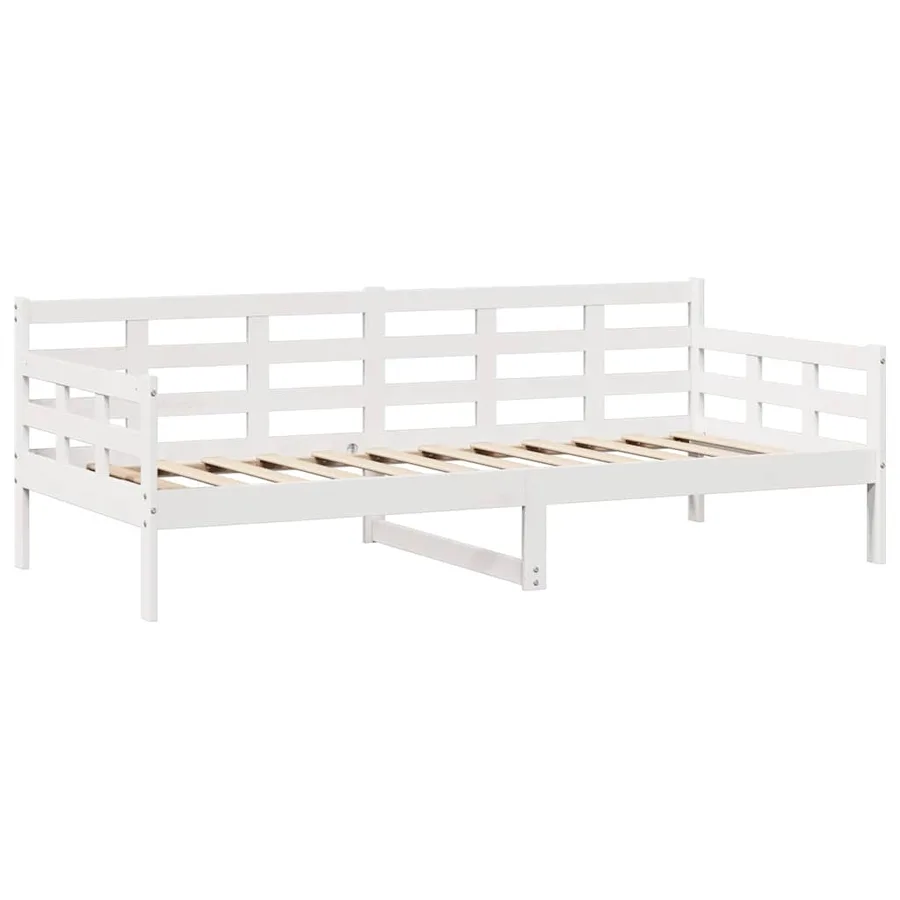 Lit de jour et tiroirs sans matelas blanc 90x200 cm bois massif - 7