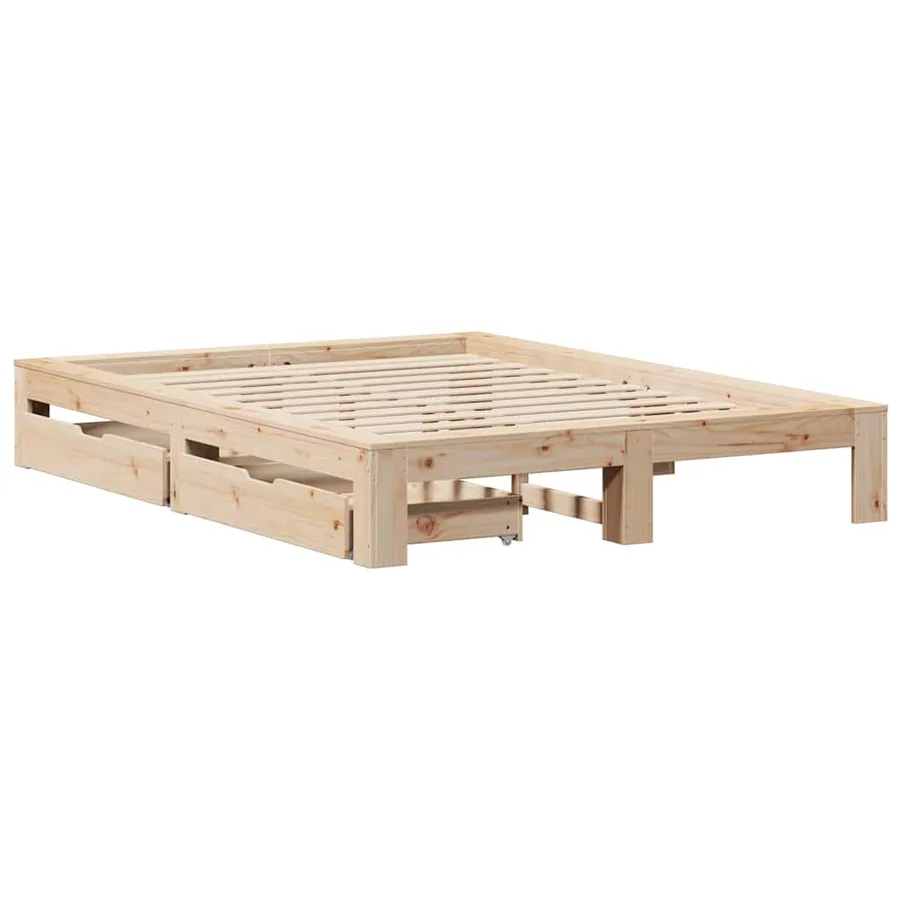 Cadre de lit sans matelas 160x200 cm bois massif de pin - 3