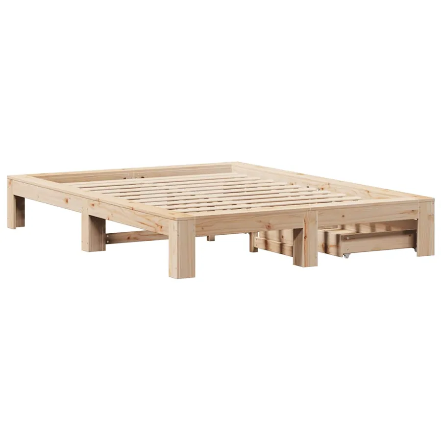 Cadre de lit sans matelas 160x200 cm bois massif de pin - 8