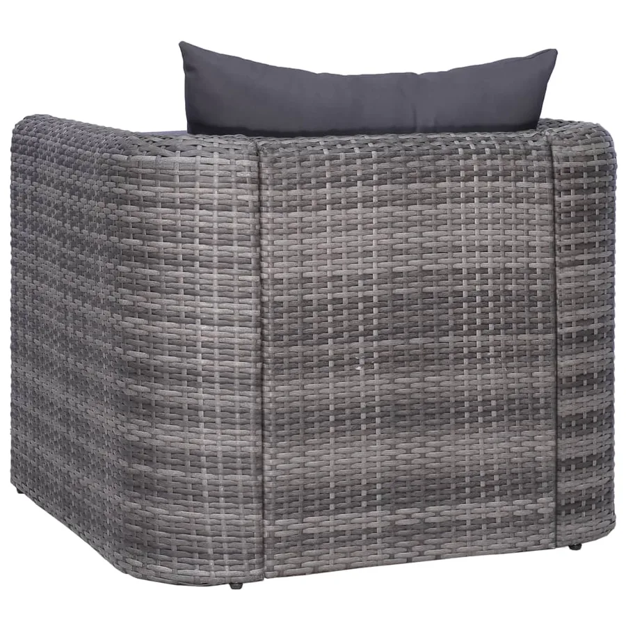 Salon de jardin 9 pcs avec coussins Résine tressée Gris - 17