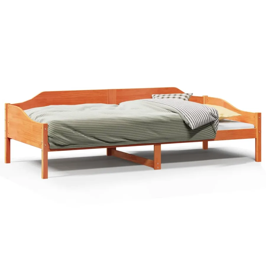 Cadre de lit sans matelas cire marron 90x190 cm bois pin massif - 2