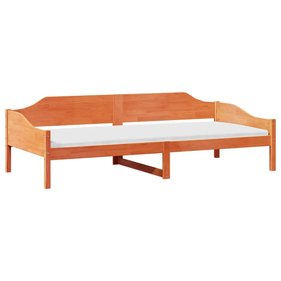 Cadre de lit sans matelas cire marron 90x190 cm bois pin massif - 3