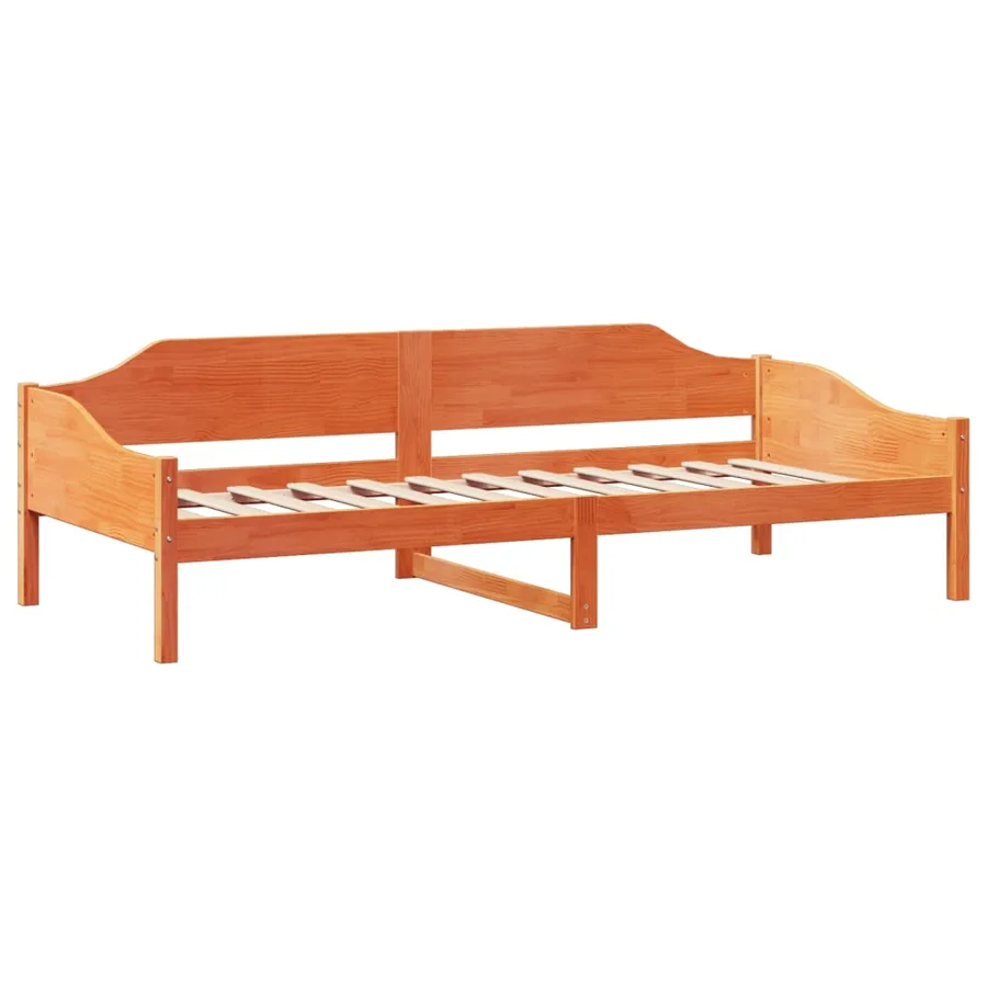 Cadre de lit sans matelas cire marron 90x190 cm bois pin massif - 4