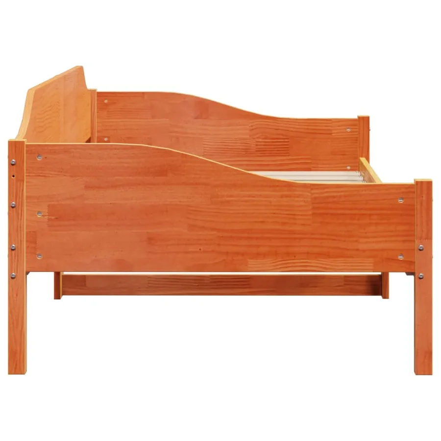 Cadre de lit sans matelas cire marron 90x190 cm bois pin massif - 6
