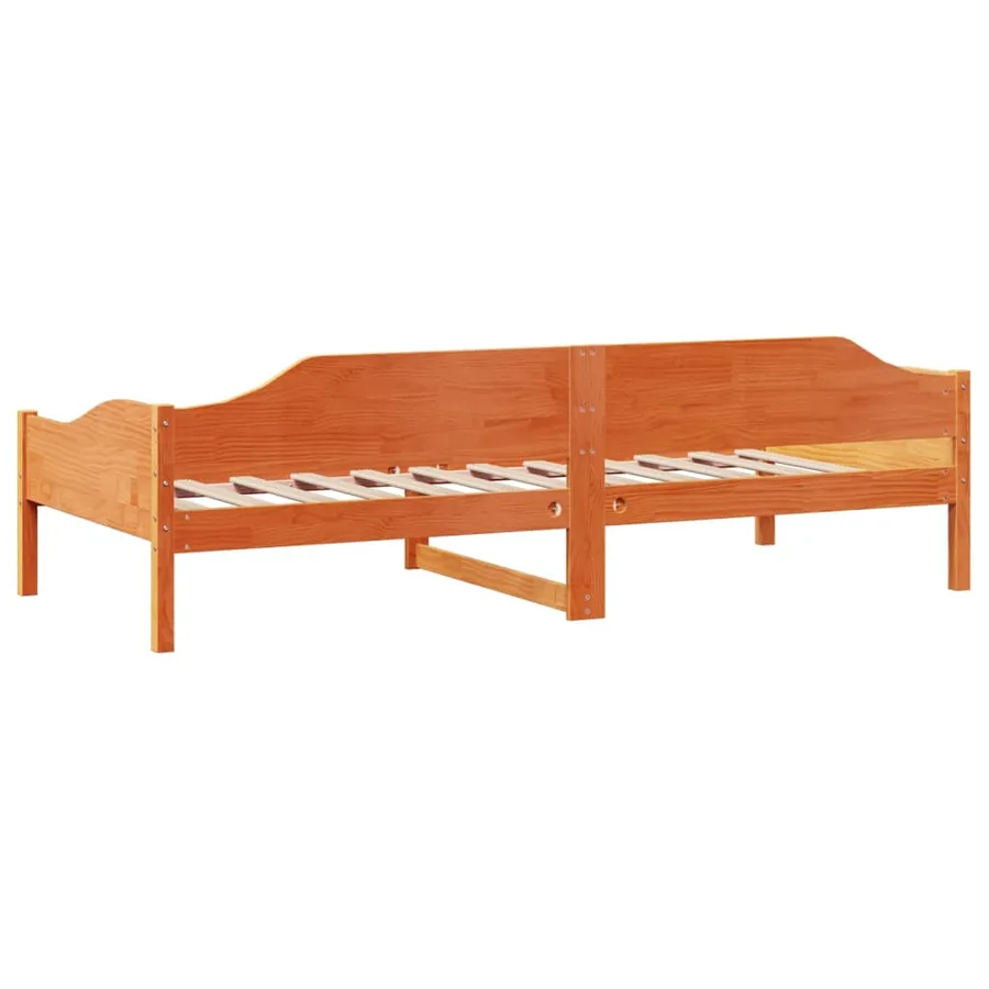 Cadre de lit sans matelas cire marron 90x190 cm bois pin massif - 7