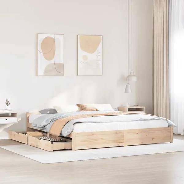 Cadre de lit sans matelas 180x200 cm bois massif de pin