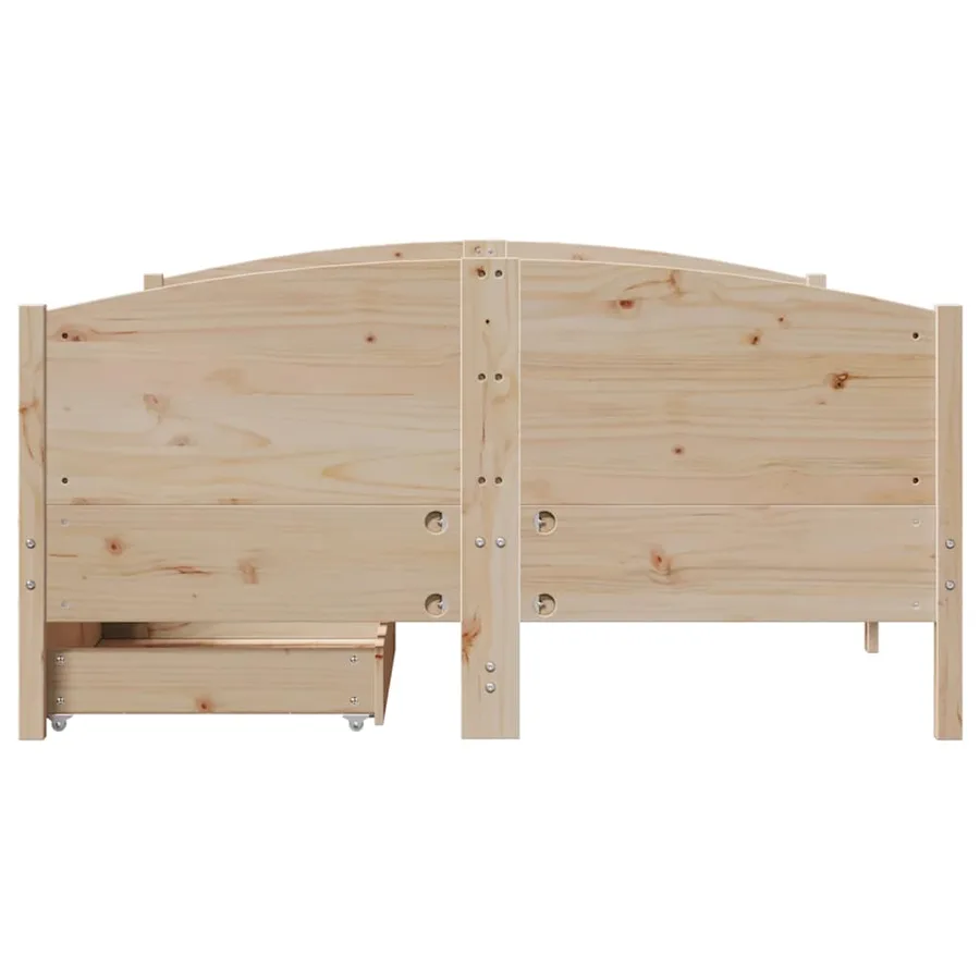 Cadre de lit sans matelas 120x200 cm bois de pin massif - 4