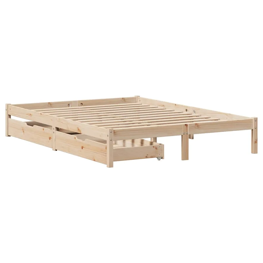 Cadre de lit sans matelas 120x200 cm bois de pin massif - 3