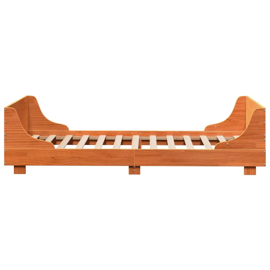 Cadre de lit sans matelas cire marron 75x190 cm bois pin massif - 5