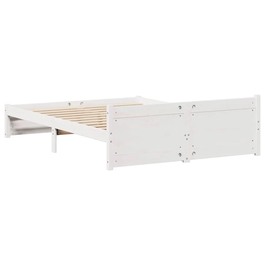 Cadre de lit sans matelas blanc 140x200 cm bois de pin massif - 8