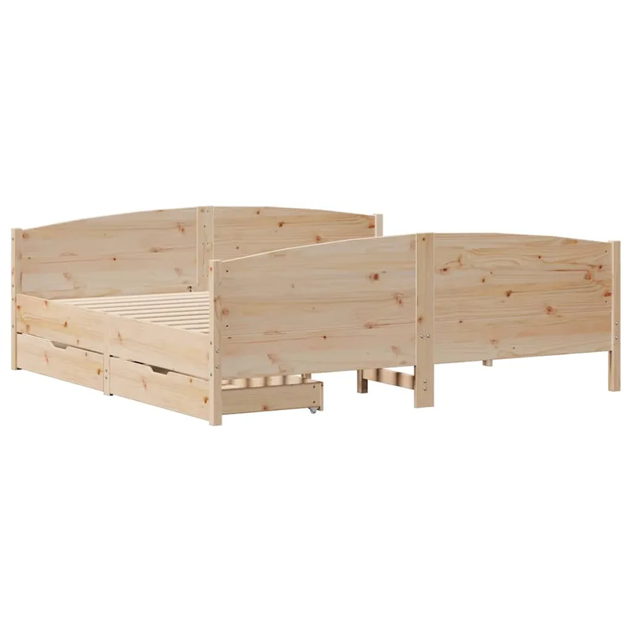Cadre de lit sans matelas 180x200 cm bois massif de pin - 3